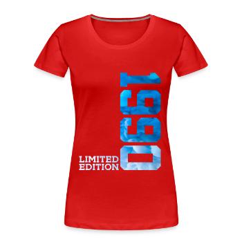 36TH BIRTHDAY LIMITED EDITION 1990 - Women's Premium Organic T-Shirt - red - Front - Mia (176cm)