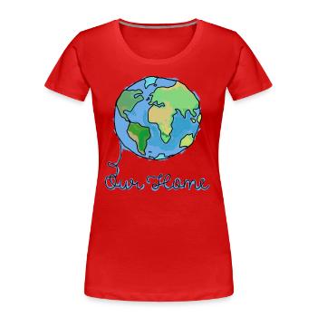 Planet - Frauen Premium Bio T-Shirt - Rot - Vorne - Mia (176cm)