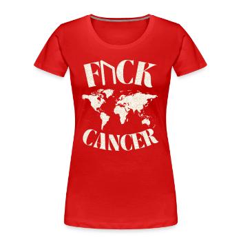 F... CK CANCER - ESPOIR, AMOUR ET COMBAT - T-shirt bio Premium Femme - rouge - Devant - Mia (176cm)