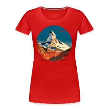 Matterhorn Zermatt Andenken Wandern Koordinaten - Frauen Premium Bio T-Shirt - Rot - Vorne - Mia (176cm)