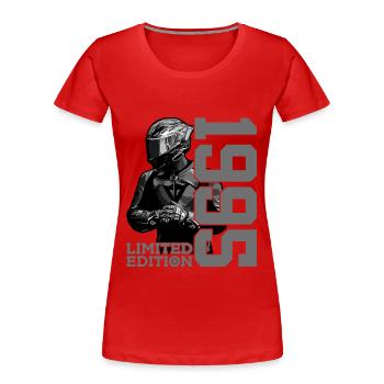 31E ANNIVERSAIRE DE MOTO EN ÉDITION LIMITÉE 1995 - T-shirt bio Premium Femme - rouge - Devant - Mia (176cm)