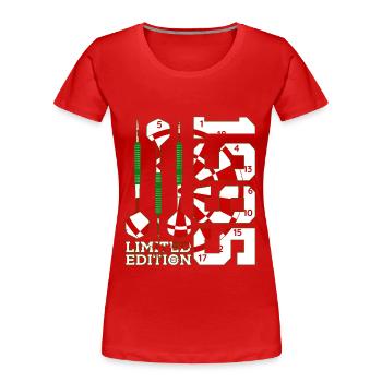 31E ANNIVERSAIRE DARTS ÉDITION LIMITÉE 1995 - T-shirt bio Premium Femme - rouge - Devant - Mia (176cm)