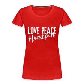 LOVE PEACE Handpan white - Frauen Premium Bio T-Shirt - Rot - Vorne - Mia (176cm)