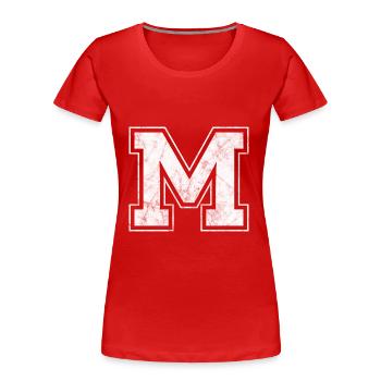 Buchstabe M - Frauen Premium Bio T-Shirt - Rot - Vorne - Mia (176cm)