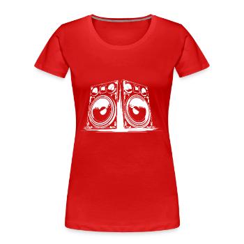 Boîtes à Musique Basse - T-shirt bio Premium Femme - rouge - Devant - Mia (176cm)