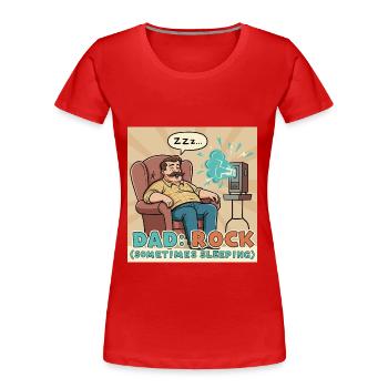 Papa: Fels - Frauen Premium Bio T-Shirt - Rot - Vorne - Mia (176cm)