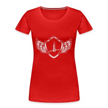 Maquillage Icône Cosmétique Armoiries - T-shirt bio Premium Femme - rouge - Devant - Mia (176cm)