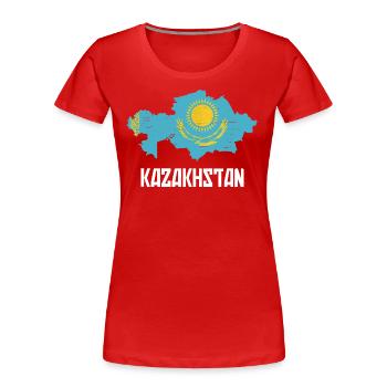 Kasachstan Grafik - Frauen Premium Bio T-Shirt - Rot - Vorne - Mia (176cm)