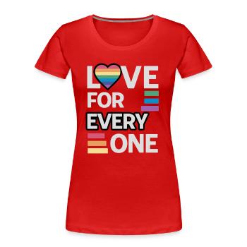L’amour unisexe arc-en-ciel pour tout le monde - T-shirt bio Premium Femme - rouge - Devant - Mia (176cm)