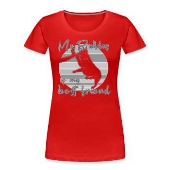 My Bulldog is my Best Friend - High Five! - Women's Premium Organic T-Shirt - red - Front - Mia (176cm)