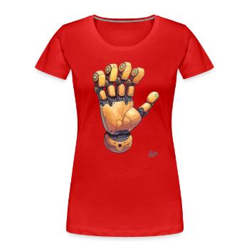 Cyborg et main robot - T-shirt bio Premium Femme - rouge - Devant - Mia (176cm)