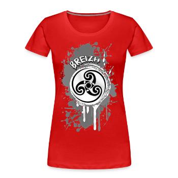 Bretagne Breizh Triskel - T-shirt bio Premium Femme - rouge - Devant - Mia (176cm)