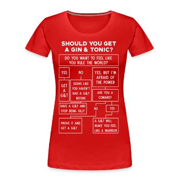 Gin Tonic Guide - Frauen Premium Bio T-Shirt - Rot - Vorne - Mia (176cm)