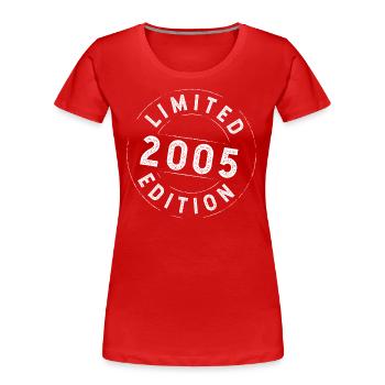 Limited Edition 2005 - Geburtstag 2005 - Frauen Premium Bio T-Shirt - Rot - Vorne - Mia (176cm)