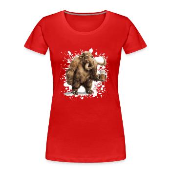 Mammut Bier Lustig - Frauen Premium Bio T-Shirt - Rot - Vorne - Mia (176cm)