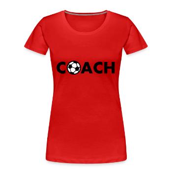 coach fußball - Frauen Premium Bio T-Shirt - Rot - Vorne - Mia (176cm)