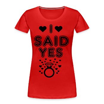 Engaged - Frauen Premium Bio T-Shirt - Rot - Vorne - Mia (176cm)