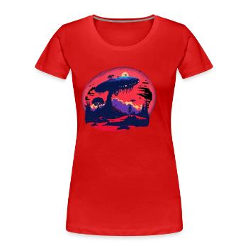 Geschenke - Frauen Premium Bio T-Shirt - Rot - Vorne - Mia (176cm)