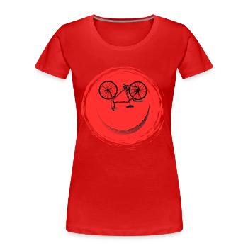 Fahrrad Gesicht - Frauen Premium Bio T-Shirt - Rot - Vorne - Mia (176cm)