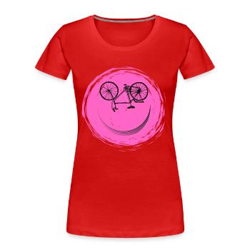 Fahrrad Gesicht - Frauen Premium Bio T-Shirt - Rot - Vorne - Mia (176cm)