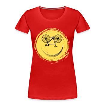 Fahrrad Gesicht - Frauen Premium Bio T-Shirt - Rot - Vorne - Mia (176cm)