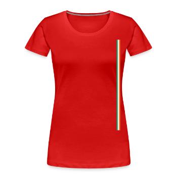 Irlandflagge Stye Streifen - Frauen Premium Bio T-Shirt - Rot - Vorne - Mia (176cm)