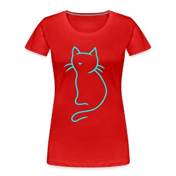 Kätzchen Katze Katzen Haustiere Kinder Miau - Frauen Premium Bio T-Shirt - Rot - Vorne - Mia (176cm)