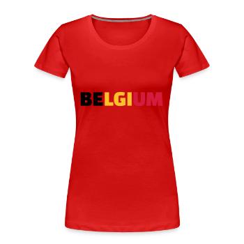 Belgien - Frauen Premium Bio T-Shirt - Rot - Vorne - Mia (176cm)