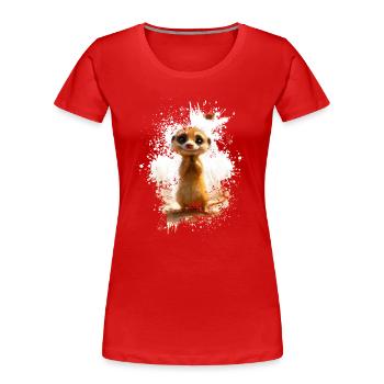 Suricate - T-shirt bio Premium Femme - rouge - Devant - Mia (176cm)