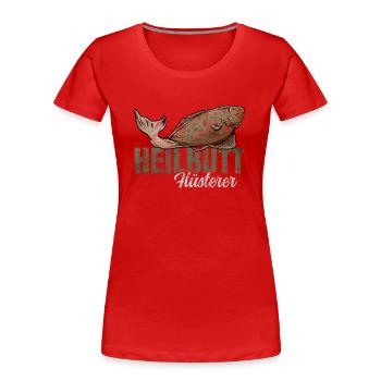 Heilbutt Flüsterer - Frauen Premium Bio T-Shirt - Rot - Vorne - Mia (176cm)