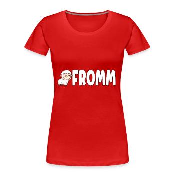 Lammfromm - You are innocent. ALWAYS! - Women's Premium Organic T-Shirt - red - Front - Mia (176cm)