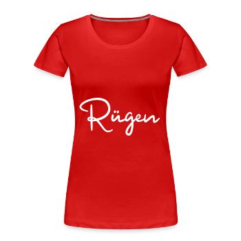 Rügen Ostsee Insel - Frauen Premium Bio T-Shirt - Rot - Vorne - Mia (176cm)
