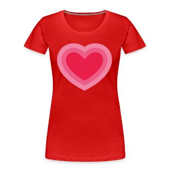 Konzentrisches rosa Herz - Frauen Premium Bio T-Shirt - Rot - Vorne - Mia (176cm)
