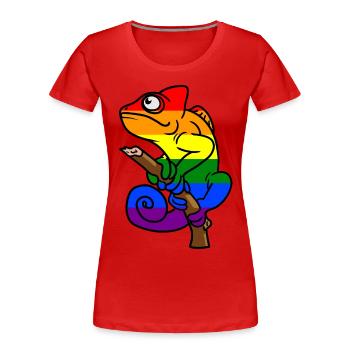 Chamäleon LBGT Gay Pride Bunt Sommer - Frauen Premium Bio T-Shirt - Rot - Vorne - Mia (176cm)