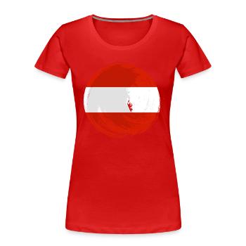 Österreich Flagge Austria Österreichische Fahne AT - Frauen Premium Bio T-Shirt - Rot - Vorne - Mia (176cm)