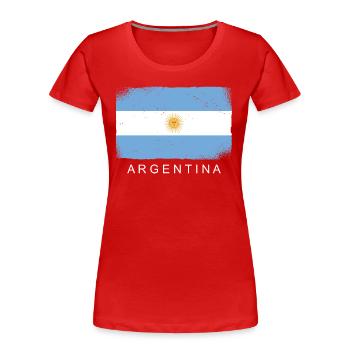 Argentinien Fahne Südamerika Argentinische Flagge - Frauen Premium Bio T-Shirt - Rot - Vorne - Mia (176cm)