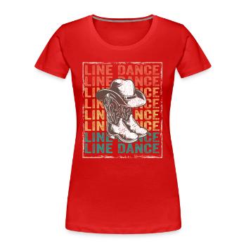 Line Dancing - Line Dance - Women's Premium Organic T-Shirt - red - Front - Mia (176cm)