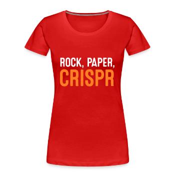Crispr Rock Paper Scissors Scientifique Biologiste - T-shirt bio Premium Femme - rouge - Devant - Mia (176cm)