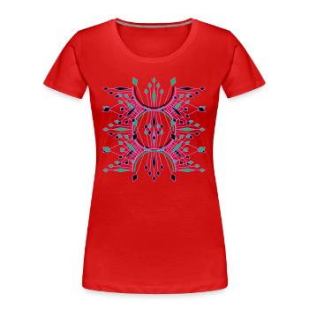 Designer clothes and tote bags, chic and unique style. - Women's Premium Organic T-Shirt - red - Front - Mia (176cm)