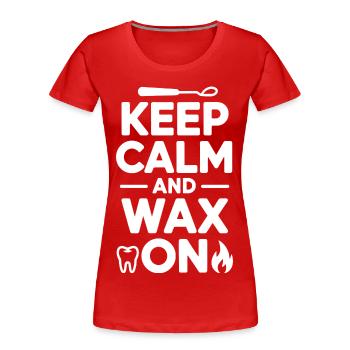 Cadre de technicien de laboratoire dentaire - T-shirt bio Premium Femme - rouge - Devant - Mia (176cm)