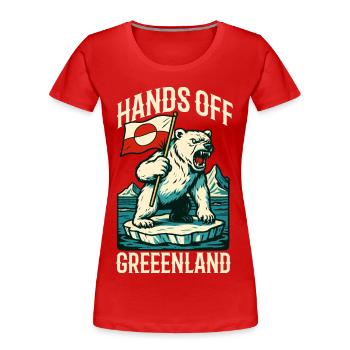 Mains Off Ours Polaire Arctique du drapeau du Groenland - T-shirt bio Premium Femme - rouge - Devant - Mia (176cm)