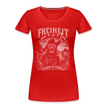 Freiheit Rocker Biker Vintage Tattoo - Frauen Premium Bio T-Shirt - Rot - Vorne - Mia (176cm)