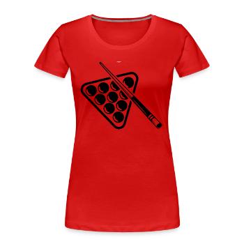 Billard Cue Boules de billard Joueurs de billard - T-shirt bio Premium Femme - rouge - Devant - Mia (176cm)