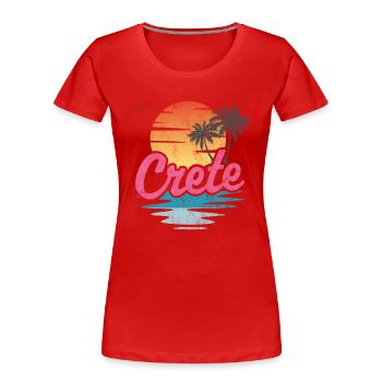 Kreta - Frauen Premium Bio T-Shirt - Rot - Vorne - Mia (176cm)