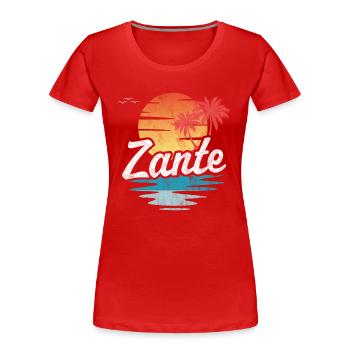 Zante - Frauen Premium Bio T-Shirt - Rot - Vorne - Mia (176cm)