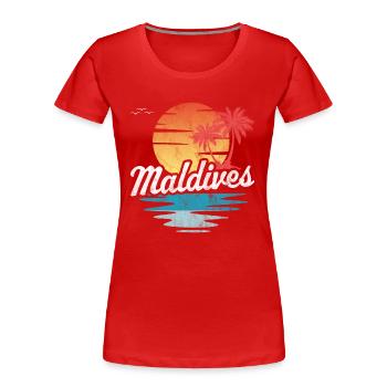 Malediven - Frauen Premium Bio T-Shirt - Rot - Vorne - Mia (176cm)