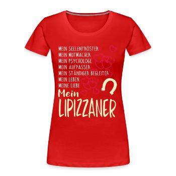LIPIZZANER - mein - Frauen Premium Bio T-Shirt - Rot - Vorne - Mia (176cm)