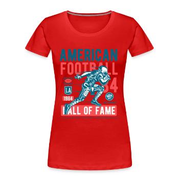 American Football Ballsport College Touchdown USA - Frauen Premium Bio T-Shirt - Rot - Vorne - Mia (176cm)
