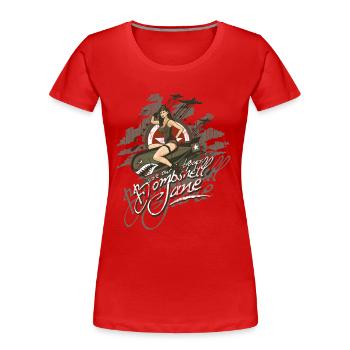 bombshell_jane - Women's Premium Organic T-Shirt - red - Front - Mia (176cm)