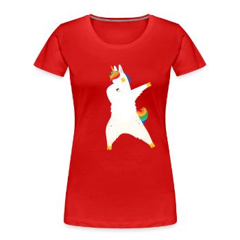 Einhorn Dab Dabbing Unicorn - Frauen Premium Bio T-Shirt - Rot - Vorne - Mia (176cm)